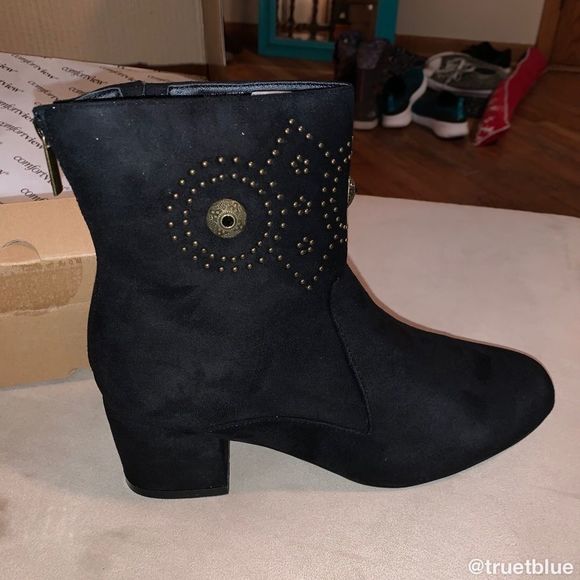 Embellished Faux Suede Booties - Picture 3 of 8